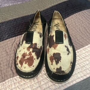 Ladies size 9 Cow Print Loafers - Black and Brown-never worn but missing box